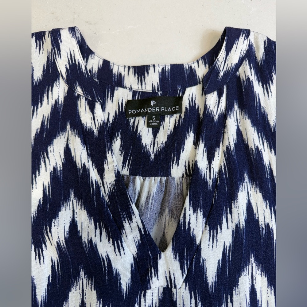 Tuckernuck Pomander Place Navy Ikat Kenzo Dress Small - Picture 8 of 12